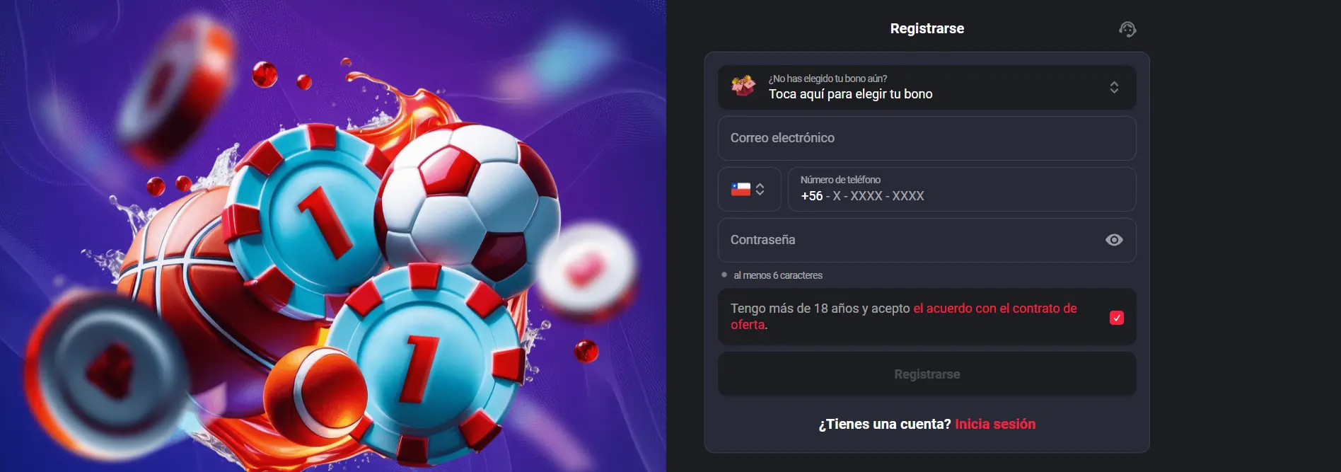 Registro e inicio de sesi&oacute;n en 1RedBet Casino